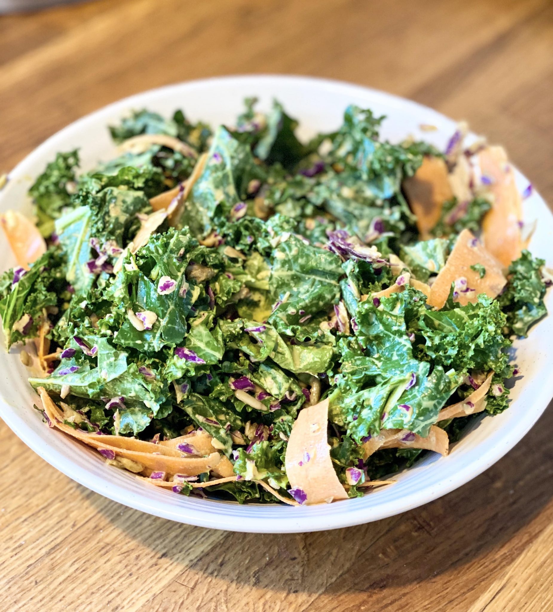 Kale and Cabbage Salad with Nutritional Yeast Dressing Laura Sales